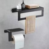 Hvn Group Hvngroup Metal 30CM Banyo Havlu Askılığı ve Tuvalet Kağıdı Askılığı, Paslanmaz Malzeme ile Şık Tasarım