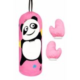 HvT Çocuk Boks Kum Torbası Eldiven Dahil 2-6 Yaş Panda Pembe