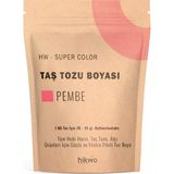 Hw - Toz Boya - Taş Tozu Boyası - Hobi Harcı Boyası - Mum Boyası - Pembe 100 gr
