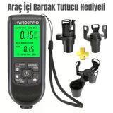 Hw300pro Oto Boya Kalınlık Ölçer Fe Nfe 2000Μm + 2 Fonksiyonlu Bardak Tutucu Hediyeli