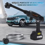 HX-3000 Yüksek Basınçlı Araç Yıkama Makinesi 260PSI 18.500RPM 4000MAH Çift Batarya Yıkama Tabancası