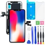 HXAQGP IPhone X için LCD Ekran Yedek 3D Dokunmatik Digitizer Çerçeve Tamir Araçları Kiti ile Tam Meclisi için 5.8 inç A1865, A1901, A1902, A1903+Su Geçirmez Yapıştırıcı Ekran Koruyucu