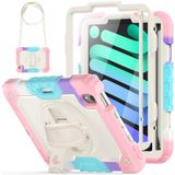 HXCASEAC iPad Mini 6 için Kalem Tutucu/Ekran Koruyucu/El Kayışı, Çocuklar için Koruyucu iPad Mini 6. Nesil Kılıf 8,3 inç 2021 (A2567 A2568 A2569) - Pembe