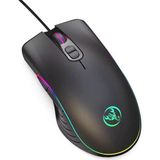 HXSJ A867 RGB Işıklı Kablolu Makrolu Oyuncu Mouse - 8000 DPI 7 Tuşlu Sunplus Çipli Gaming Fare - MYZUMAX Özel Seri - Siyah
