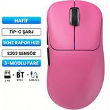 Hxsj T700 Makrolu Kablosuz Oyuncu Mouse- 3 Modlu KULLANIM-500 Mah Batarya - Pembe
