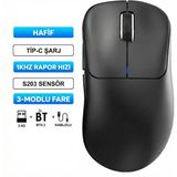 Hxsj T700 Makrolu Kablosuz Oyuncu Mouse- 3 Modlu KULLANIM-500 Mah Batarya - Siyah