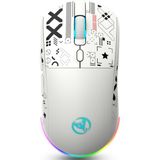 HXSJ T90 Kablosuz 3 Modlu MOUSE-650 Mah BATARYA-4800 Fps-Özel Baskılı Tasarım-Rgb - Beyaz