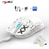 Hxsj T90 Pro 3 Modlu Kablosuz Oyuncu Mouse-Rgb Şarj Istasyonu 650 Mah Batarya - Beyaz