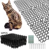 HXUING 12 adet kedilere karşı dikenli kafes, 20 x 15 cm, kedi kovucu mat, dikenli ızgara, kedi kovucu mat, kedi koruma matı, sivri uçlu, evcil hayvan kovucu mat, vahşi hayvanlar için