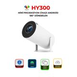 HY300 Mini Projeksiyon Cihazı Android 180° Dönebilen HD Ev Sinema Projektörü Cihazı
