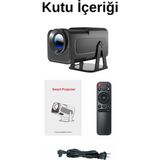 HY320 Mini Taşınabilir Android 11 Wifi LED Projektör 720P Hd Ev ve Ofis Projeksiyon Cihazı - Siyah