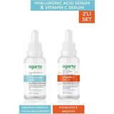 Hyaluronic Acid + Vitamin C Serum Bakım Seti, 2'li Set, 30 ml