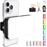 HYANGQU Selfie Işık Taşınabilir RGB 17 Renk, 5 Renk Sıcaklığı/10 Parlaklık Seviyesi, 360 ° Tam Renkli LED Telefon Işığı, 2000mAh - iPhone, Günlük, Makyaj, TikTok İçerik Oluşturucu için Selfie Işığı Açık