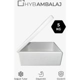 Hyb Ambalaj 5kg Kapasiteli Soğuk Zincir Strafor Köpük Kutu 39,5X29,8X18 Isı Yalıtımlı, Kapaklı, Termal Gıda Taşıma Beyaz