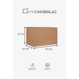 Hyb Ambalaj 76X43X47 3 Adet Çift Oluklu Maxi Taşıma Kolisi - Saklama - Çeyiz - E-Ticaret ve Kargo Kutusu