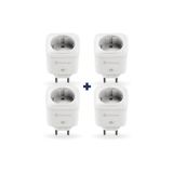 Hybrone Akım Korumalı Wi-Fi Akıllı Priz, 4lü Set, Enerji İzleme, Çocuk Kilidi, Uygulama ile Kontrol
