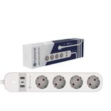 Hybrone USB ve Type-C Girişli Akım Korumalı Dörtlü Wi-Fi Akıllı Priz, 16 Amper, Enerji İzleme, Uygulama ile Uzaktan Kontrol