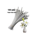 hyc heryerçiçeklenir 100 Adet Beyaz Şönil, Çiçek Yapımına Uygun Tüylü Tel, 30 Cm 6 Mm
