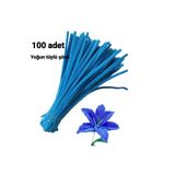 hyc heryerçiçeklenir 100 Adet Koyu Mavi Şönil, Çiçek Yapımına Uygun Tüylü Tel, 30 Cm 6 Mm