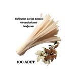 hyc heryerçiçeklenir 100 Adet Krem Şönil, Çiçek Yapımına Uygun Tüylü Tel, 30 Cm 6mm