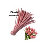 hyc heryerçiçeklenir 100 Adet Pastel Pembe Şönil, Çiçek Yapımına Uygun Tüylü Tel, 30 Cm 6mm