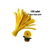 hyc heryerçiçeklenir 100 Adet Sarı Şönil, Çiçek Yapımına Uygun Tüylü Tel, 30 Cm 6 Mm