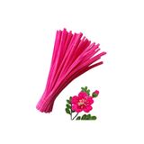 hyc heryerçiçeklenir 25 Adet Koyu Pembe Şönil, Çiçek Yapımına Uygun Tüylü Tel, 30 Cm 6 Mm