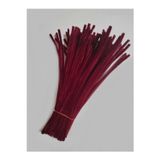 hyc heryerçiçeklenir 50 Adet Bordo Şönil, Çiçek Yapımına Uygun Tüylü Tel, 30 Cm 6mm