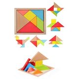 HYD 10 Adet Ahşap Tangram Zeka Gelişim Eğitici Oyuncak Mini Boy 7x7 cm 10 Adet