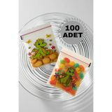 Hyd 100 Adet Ejderha Figürlü Oyuncak Poşeti Bantlı Şeffaf Poşet Hediyelik Kendinden Yapışkanlı Jelatin
