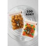 Hyd 100 Adet Karakter Figür Oyuncak Poşeti Bantlı Şeffaf Poşet Hediyelik 10x15cm Yapışkanlı Jelatin