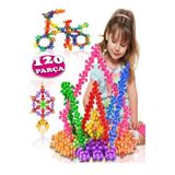 Hyd 120 Parça Kar Tanesi Çiçek Molekül Kilitli Yapı Taşları Blok Puzzle Yapboz Eğitici Oyuncak