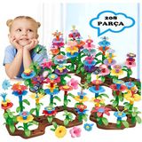 HYD 208 Parça Bahçe Çiçek Yapım Seti Yapı Blokları Yapboz Bul Tak Puzzle Eğitici Oyuncak