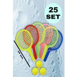 Hyd 25'li Set Oyuncak Plastik Raket Karne Hediyesi Doğum Günü Hediyesi 16 Cm Mini Boy Tenis Raketi