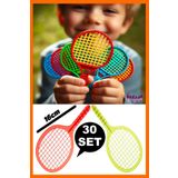Hyd 30'lu Set Oyuncak Plastik Raket Karne Hediyesi Doğum Günü Hediyesi 16 Cm Mini Boy Tenis Raketi