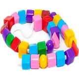 Hyd 60 Parça Geometrik Şekiller Ipe Boncuk Dizme Koordinasyon Renk Algı Oyunu Büyük Boy Boncuk - 14 cm
