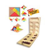 Hyd Ahşap Mangala ve Tangram ikili Set Zeka Gelişim Stres Oyunları