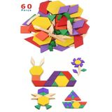hyd Ahşap Oyuncak 60 Parça Tangram Eğitici Oyuncak Renkli