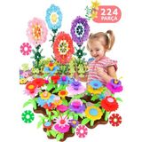 HYD Bahçe Çiçek Yapım Puzzle Seti ve Yaratıcı Kilitli Diskler Tamamı 224 Parça Eğitici Oyuncak Set