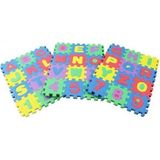 Hyd Çocuk Oyun Halısı Oyun Matı Yer Kaplama Puzzle Sünger Harfli Rakamlı 36 Parça Mini Boy - Çok Renkli