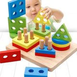 HYD Geometrik Şekiller Bul Tak Eğitici Oyuncak - Çok Pimli Eğitici Oyuncak - Açık Yeşil