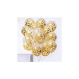 Hyd Gold Konfetili Şeffaf Balon Seti - 10 Adet