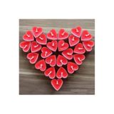 hyd Kırmızı Kalpli Tealight Mum 50'Li Kırmızı