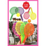 Hyd Oyuncak 20'li Set Plastik Raket Karne Hediyesi Doğum Günü Hediyesi 16 Cm Mini Boy Tenis Raketi