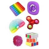 HYD Stres Giderici Set Kare Popit Snapperz Pop It Stres Çarkı Işıklı Top Zeka Küpü Stres Yayı
