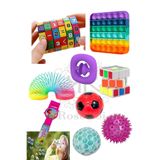 hyd Stres Giderici Set Popit Snapperz Işıklı Top Zeka Küpü Stres Yayı Ve Topu Matematik Zeka Küpü Balon