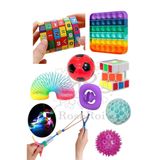 hyd Stres Giderici Set Popit Snapperz Işıklı Top Zeka Küpü Stres Yayı Ve Topu Matematik Zeka Küpü Sapan