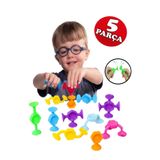 Hyd Vantuzlu Vakum Molekül 5 Parça Yapı Silikon Taşları Fidget Duyusal Eğitici Oyuncak