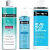Hydro Boost Makyaj Temizleme Suyu, Temizleme Jeli, Skin Detox Üç Etkili Misel Su - 3'lü Set