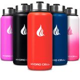 HYDRO CELL hücre çelik paslanmaz çelik su şişe (32 oz) – Çift duvarlı, vakum mühürlenir izole bardak, sızdırmaz ve Sweat Proof Drinkware Outdoor, spor, fitness salonu aletleri, seyahat için Kırmızı